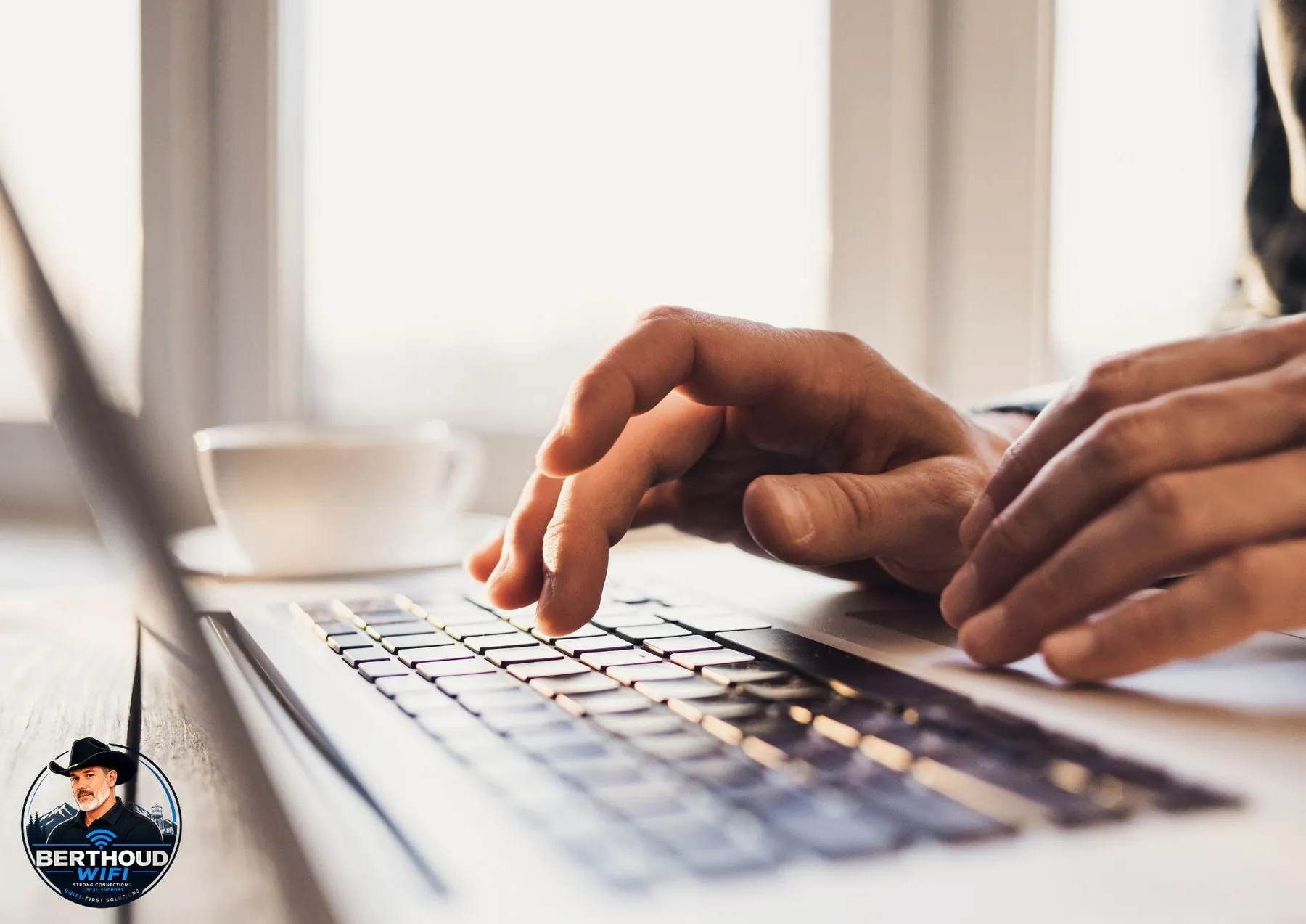 Home office user working on a laptop